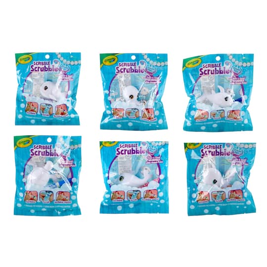 Assorted Scribble Scrubbie® Ocean Pets Washable Pet Figurine